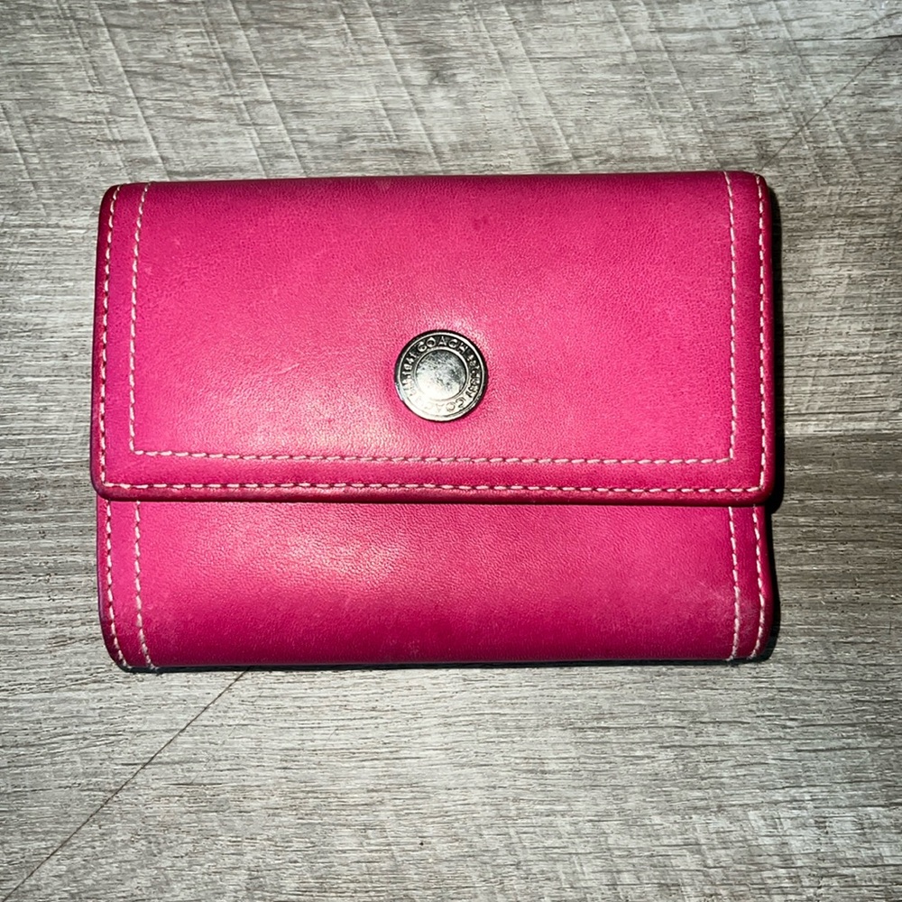 Trifold Pink Coach Wallet